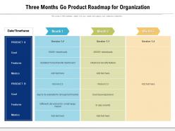 Three months go product roadmap for organization