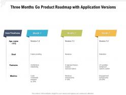 Three months go product roadmap with application versions
