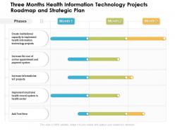 Three months health information technology projects roadmap and strategic plan