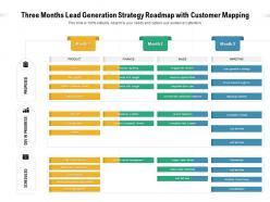 Three months lead generation strategy roadmap with customer mapping