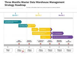 Three months master data warehouse management strategy roadmap