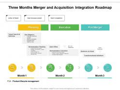 Three months merger and acquisition integration roadmap