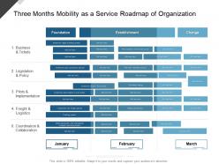 Three months mobility as a service roadmap of organization