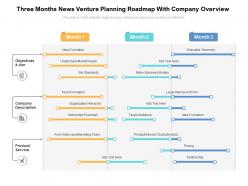 Three months news venture planning roadmap with company overview
