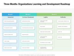 Three months organizations learning and development roadmap