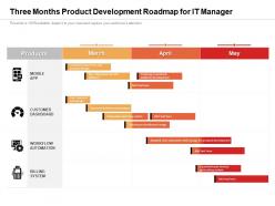 Three months product development roadmap for it manager