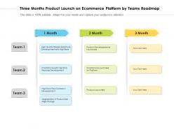 Three months product launch on ecommerce platform by teams roadmap