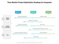 Three months product optimization roadmap for companies