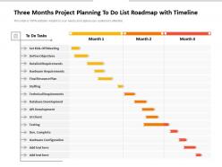Three months project planning to do list roadmap with timeline