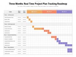 Three months real time project plan tracking roadmap