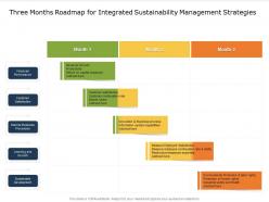 Three months roadmap for integrated sustainability management strategies