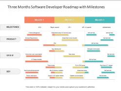 Three months software developer roadmap with milestones