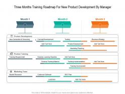 Three months training roadmap for new product development by manager
