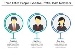 Three office people executive profile team members