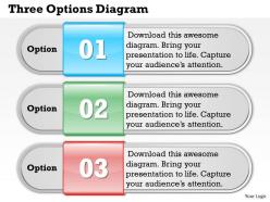 Three options diagram powerpoint template slide