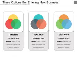 Three options for entering new business ppt example file