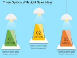 Three options with light sales ideas flat powerpoint design
