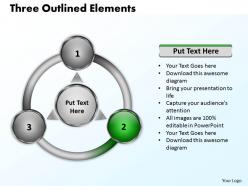 Three outlined elements powerpoint templates graphics slides 0712