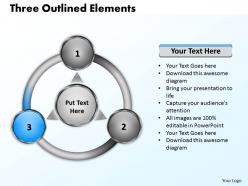 Three outlined elements powerpoint templates graphics slides 0712
