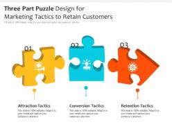 Three part puzzle design for marketing tactics to retain customers
