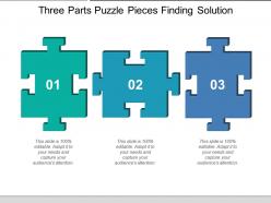 Three parts puzzle pieces finding solution