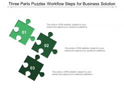 Three Parts Puzzles Workflow Steps For Business Solution