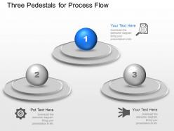 Three pedestals for process flow powerpoint template slide