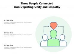 Three people connected icon depicting unity and empathy