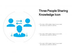Three people sharing knowledge icon