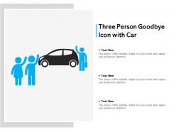Three person goodbye icon with car