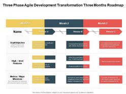 Three Phase Agile Development Transformation Three Months Roadmap