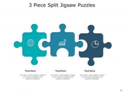 Three piece jigsaw hexagon puzzle straight circular segments triangle graphic