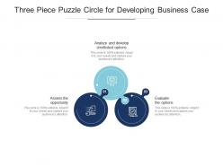 Three Piece Puzzle Circle For Developing Business Case