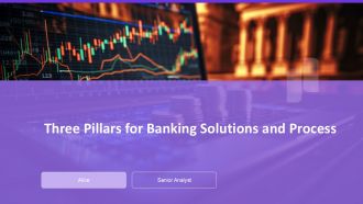 Three Pillars For Banking Solutions And Process PPT Demonstration AT