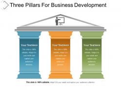 Three pillars for business development powerpoint templates