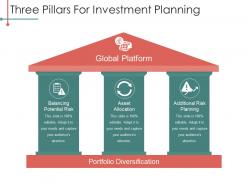 Three pillars for investment planning powerpoint slides