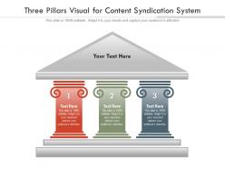Three pillars visual for content syndication system infographic template
