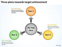 three plans towards target achievement Circular Spoke Diagram PowerPoint Slides