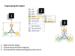 Three plans towards target achievement circular spoke diagram powerpoint slides