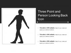 Three point and person looking back icon