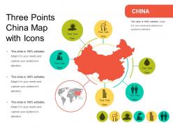 Three points china map with icons