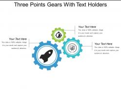 Three points gears with text holders