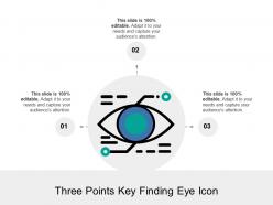 Three points key finding eye icon