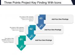 Three points project key finding with icons