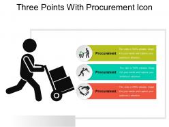 Three points with procurement icon
