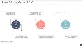 Three Primary Goals Of CIO Critical Dimensions And Scenarios Of CIO Transition