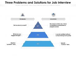 Three problems and solutions for job interview