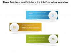 Three problems and solutions for job promotion interview