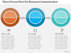 Three process flow for business communication flat powerpoint design