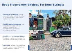 Three procurement strategy for small business